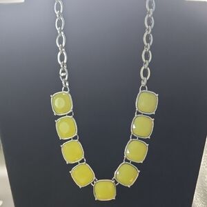 Lia Sophia Elegant Silver‎ and Yellow/Green Necklace